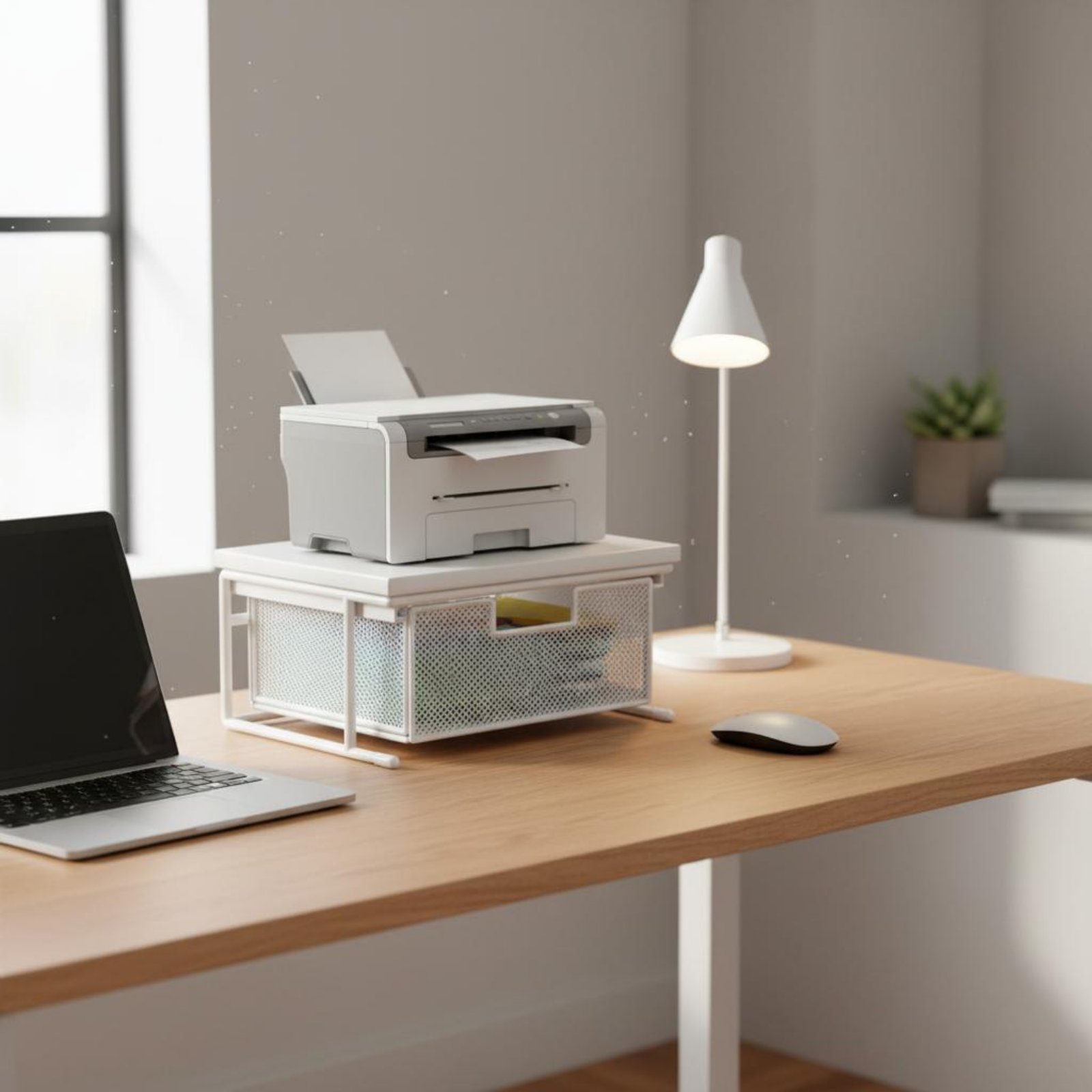 Printer Stand - حامل طابعة مع درج متعدد الأغراض،