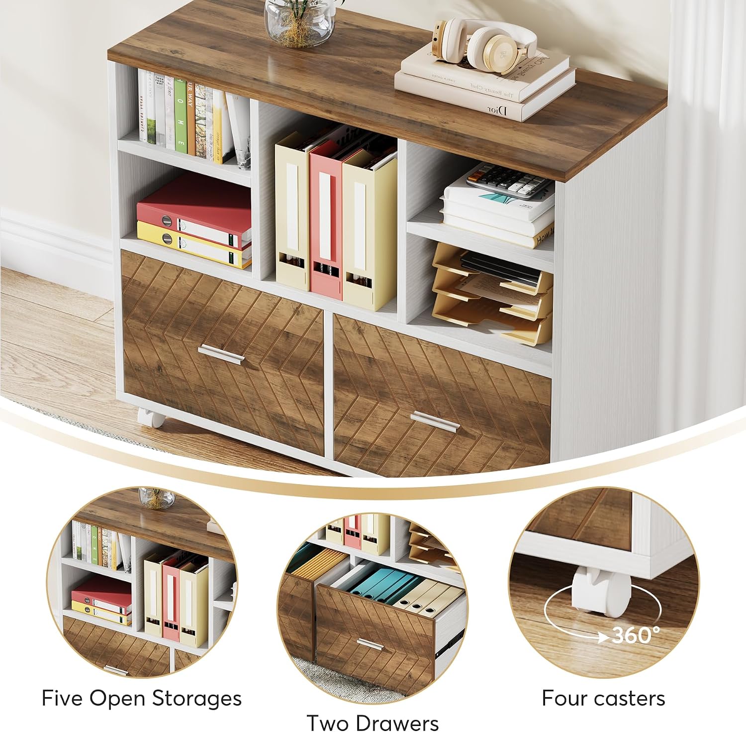 خزانة ملفات خشبية بدرجين، خزان - مراجعة Printer Stand وسعره