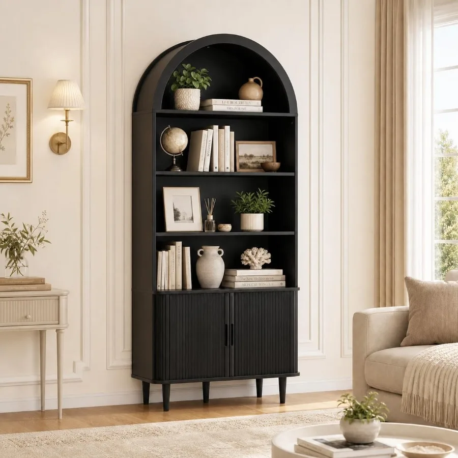 رف كتب طويل بتصميم مقوس، مناسب - مراجعة Bookshelf وسعره