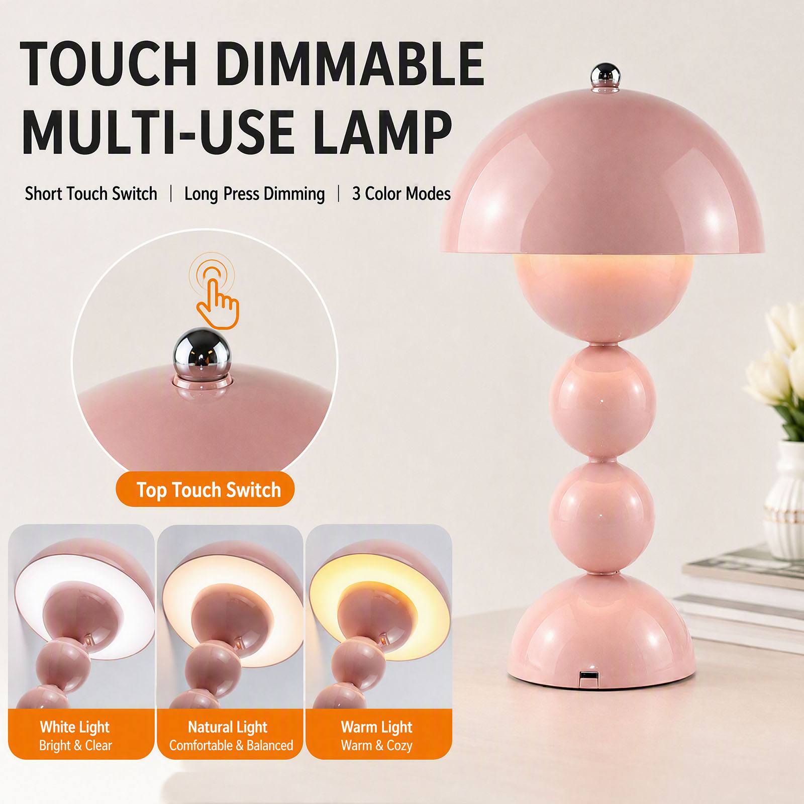 مصباح طاولة LED على شكل فطر بم - مراجعة Desk Lamp وسعره